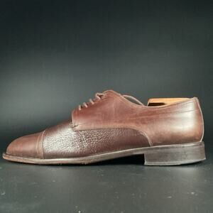MEZLAN Alberta Men’s Size 9.5 W Wide Brown Leather Cap Toe Oxford Dress Shoe GUC
